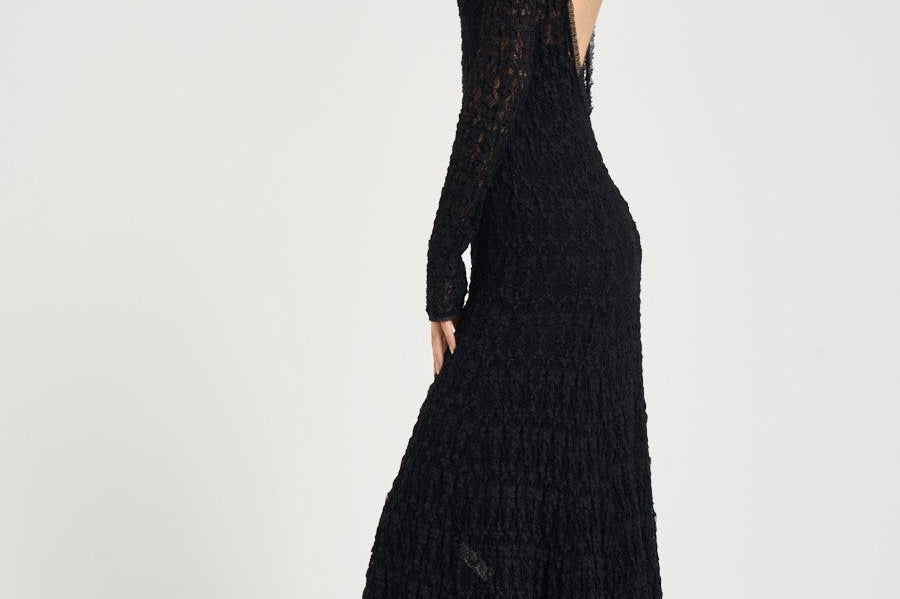 Abito donna in pizzo nero 14896 8001 FORTE FORTE 