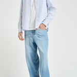 Camicia uomo a righe azzurra e bianca CH5625 E7B LACOSTE 