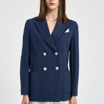 Giacca donna sartoriale doppiopetto blu navy FD3968 20369NAVY CIRCOLO 1901 