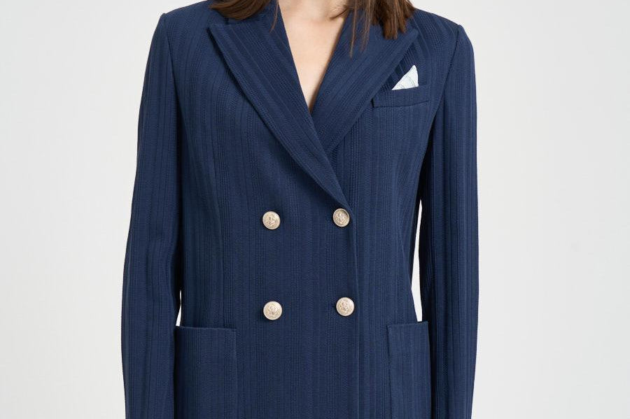 Giacca donna sartoriale doppiopetto blu navy FD3968 20369NAVY CIRCOLO 1901 