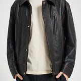 Giacca uomo in pelle nera GMP02531 P00230140249 GOLDEN GOOSE 