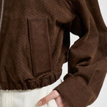 Giacca donna in suede marrone 7957 CACAO ACCADEMIE TESSILI 