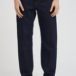 Jeans uomo wide leg in denim scuro GIACOMO 1D028 TELA GENOVA 
