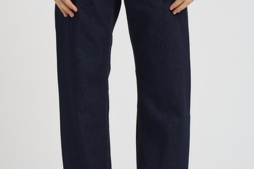 Jeans uomo wide leg in denim scuro GIACOMO 1D028 TELA GENOVA 