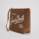 Pochette donna Aline Corduroy in velluto marrone ALINE COURD18 MC2 SAINT BARTH 