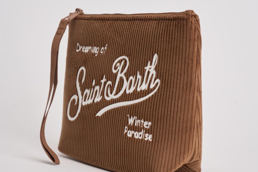 Pochette donna Aline Corduroy in velluto marrone ALINE COURD18 MC2 SAINT BARTH 