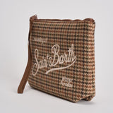 Pochette donna Parisienne Wool Pied de Poule verde ALINE WLPPOULE51 MC2 SAINT BARTH 