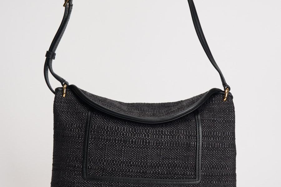 Borsa donna "Penelope" Slouch in raffia nera 000175 BLACKRAFFIA WANDLER 