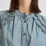Blusa donna Milya in denim chiaro HT0677FA C3G05E30BU MARANT ETOILE 