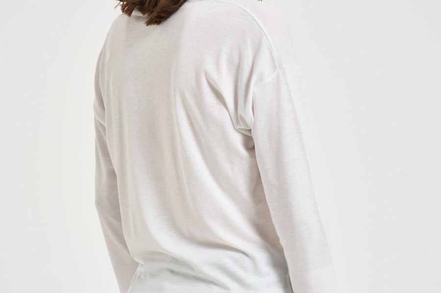 Maglia donna scollo a V bianca JV000015D 520561000 HERNO 