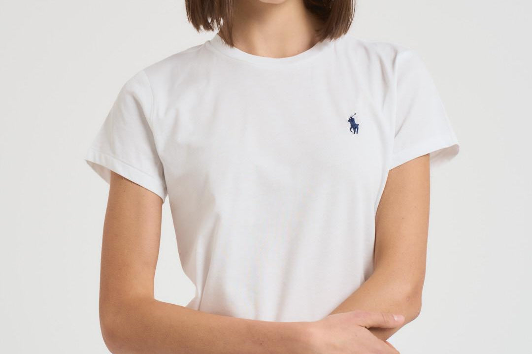 T-shirt donna in cotone bianca 211898698 005 RALPH LAUREN 