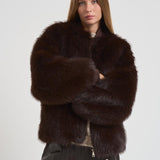 Eco Pelliccia donna over marrone scuro 9029 DARKCOFFEE SWORD 6.6.44 