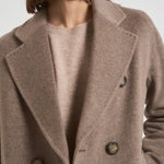 Cappotto lungo donna doppiopetto tortora MYRNA DEBORA81 ACCADEMIE TESSILI 