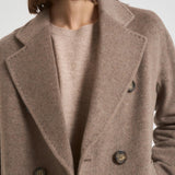 Cappotto lungo donna doppiopetto tortora MYRNA DEBORA81 ACCADEMIE TESSILI 