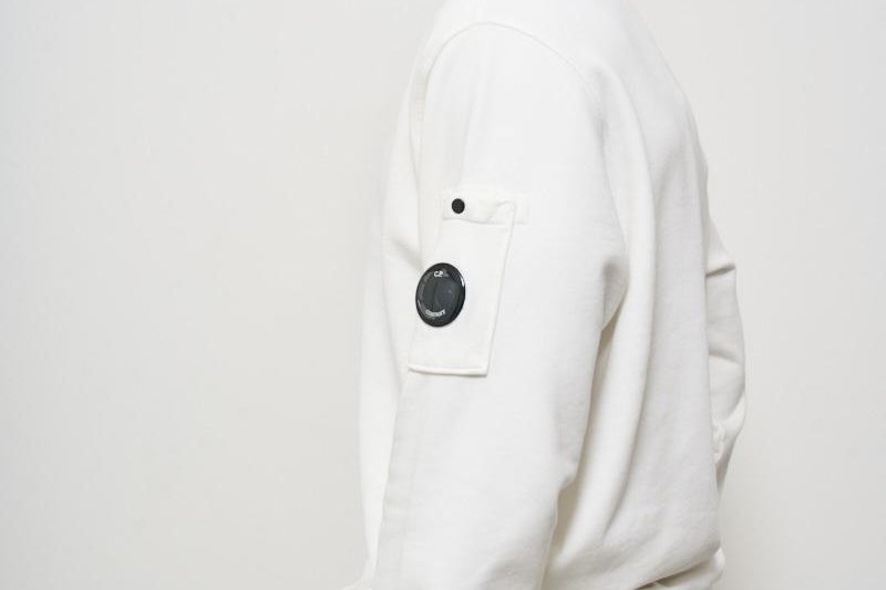 Felpa uomo bianca girocollo SS098AG 103 CP COMPANY 