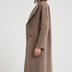 Cappotto lungo donna doppiopetto tortora MYRNA DEBORA81 ACCADEMIE TESSILI 