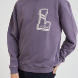 Felpa uomo girocollo lilla LDM200186 365365GREYSTONE LES DEUX 