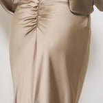 Gonna donna lunga satina beige T170351A GREIGE THE ANDAMANE 
