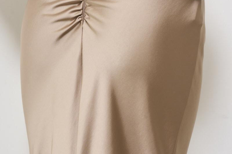 Gonna donna lunga satina beige T170351A GREIGE THE ANDAMANE 