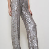 Pantalone donna Gong con paillettes argento D230733 GONG018 P.a.r.o.s.h. 