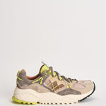 Sneakers uomo Yamabushi beige e lime YAMABUSHIM 1D87LIME FLOWER MOUNTAIN 