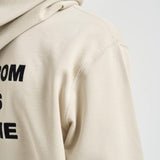 Felpa uomo con cappuccio beige slogan HO162 CO127MT DROLE DE MONSIEUR 