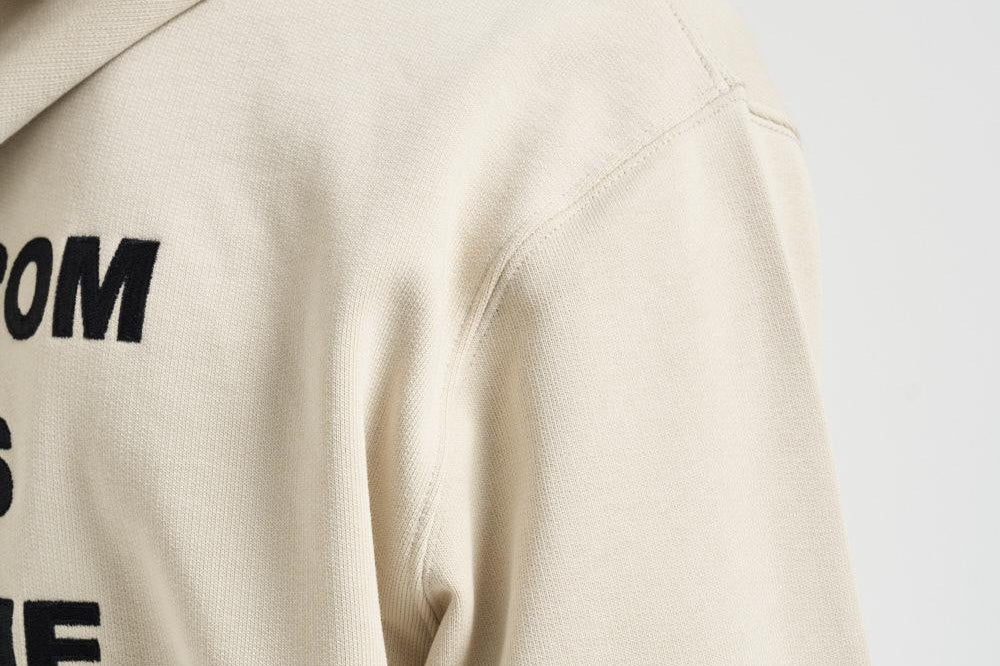 Felpa uomo con cappuccio beige slogan HO162 CO127MT DROLE DE MONSIEUR 