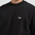 Felpa uomo girocollo in pile nera SH9608 031 LACOSTE 