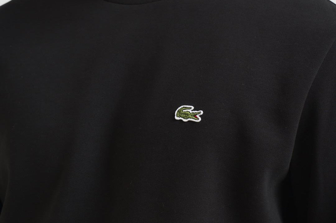 Felpa uomo girocollo in pile nera SH9608 031 LACOSTE 