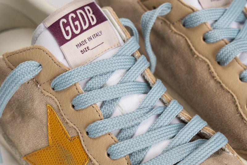 Sneakers uomo Ball Star beige e arancioni GMF00117 F00749515778 GOLDEN GOOSE 