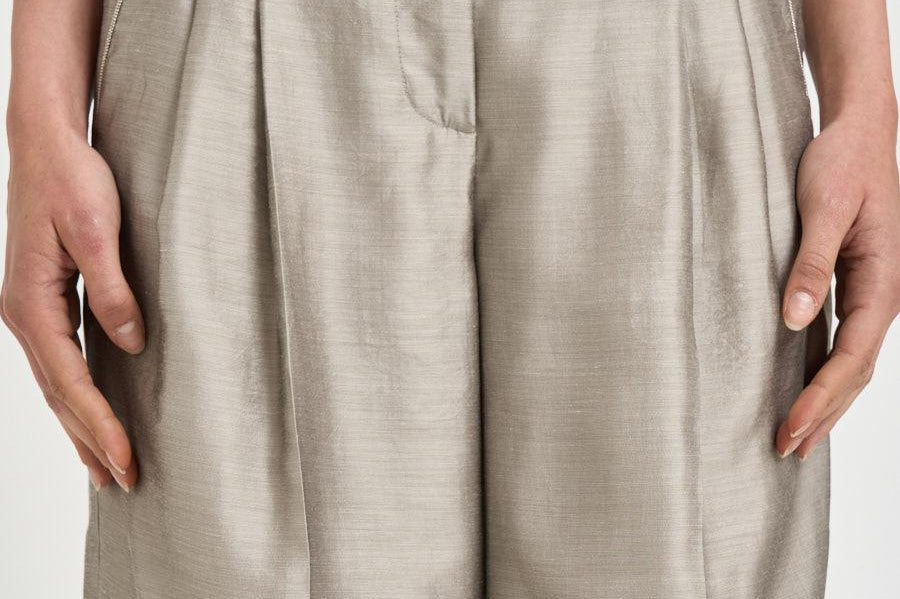 Pantalone donna palazzo in organza grigio E04452D 970 PESERICO 