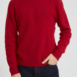 Maglia uomo a trecce rossa 710876762 006 RALPH LAUREN 