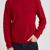 Maglia uomo a trecce rossa 710876762 006 RALPH LAUREN 