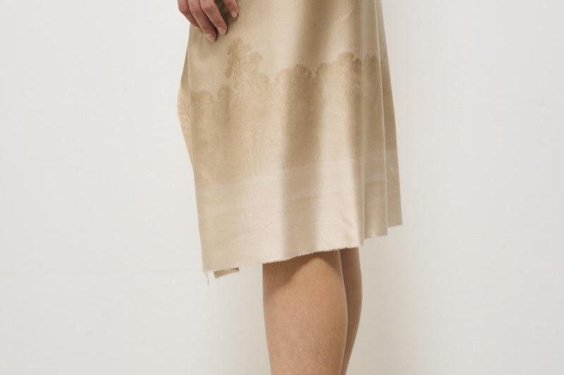 Gonna midi donna in seta Adastrgum beige 11827 514979 PIERRE-LOUIS MASCIA 