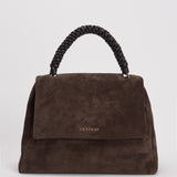 Borsa donna Sveva Peach Media a spalla in suede con tracolla moro BT2006PEO TMORO ORCIANI 