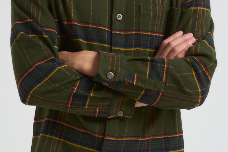 Camicia uomo a quadri verde 1000546 515 LES DEUX 