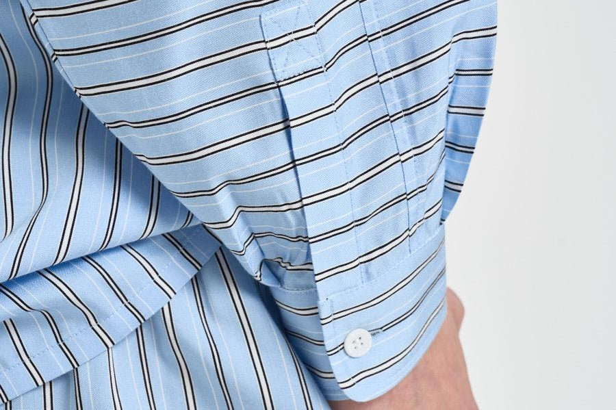 Camicia donna a righe celeste NYNNON BLUELEFT IRO 