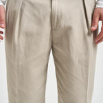 Pantalone uomo doppia pinces beige BELLOD 30001623 BRIGLIA 