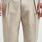 Pantalone uomo doppia pinces beige BELLOD 30001623 BRIGLIA 