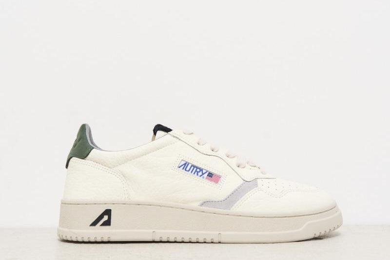 Sneakers uomo Medalist bianche e verdi AULM NE05 AUTRY 