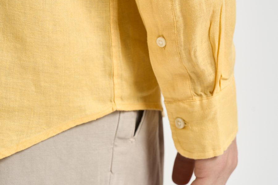 Camicia uomo in lino gialla 710966294 515 RALPH LAUREN 
