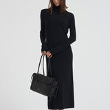 Abito donna lungo con collo alto nero 2025346 BLACK LISA YANG 