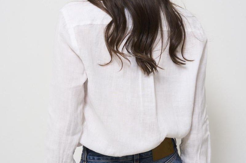 Camicia donna in lino bianco ottico 211970730 001 RALPH LAUREN 