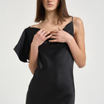 Abito donna midi asimmetrico nero THIANA BLA0126S IRO 