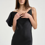 Abito donna midi asimmetrico nero THIANA BLA0126S IRO 