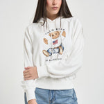 Felpa donna con cappuccio Bear panna 211A12745 001 RALPH LAUREN 
