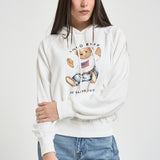 Felpa donna con cappuccio Bear panna 211A12745 001 RALPH LAUREN 