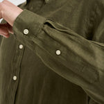 Camicia uomo in lino verde militare 710968915 006 RALPH LAUREN 