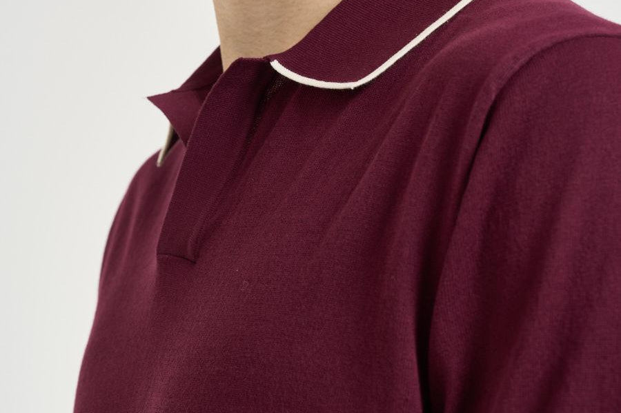 Polo uomo in maglia bordeaux SLOANCONTRAST 45 MC2 SAINT BARTH 