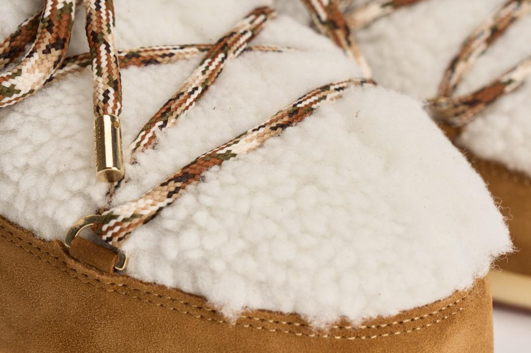 Stivale donna da neve cammello e bianco 1409580 MA03WHISKYOFFWHITE MOON BOOT 